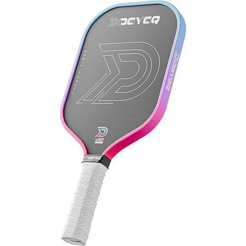 Pickleball Paddles, Carbon Fiber Pickleball Paddle with a 13mm Polypropylene Honeycomb Core, Increased Power for Ultimate Spin & Consistency