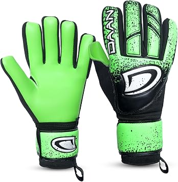 Kids Soccer Goalkeeper Gloves with Finger Save Strong Latex Grip, Padded Fingers & Palms, Breathable, Adjustable Wrist, Durable & Comfortable