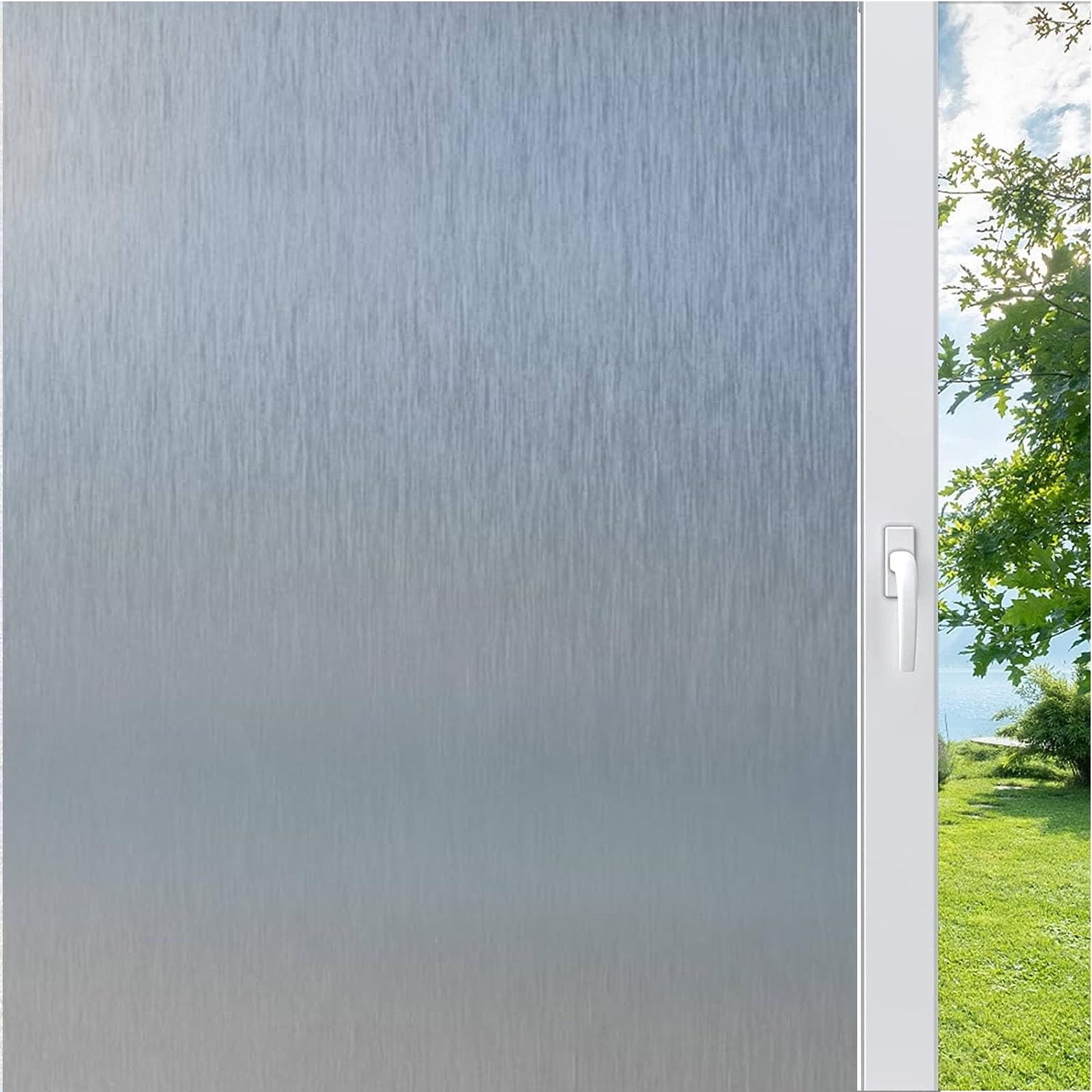 Privacy Film for Glass Windows 50 x 900 cm(20 x 354inch) Sun Blocker Heat Reducing Easy Removal UV Blocker Window Tint Film Window Film Privacy Film for Home, Black matte — image 1
