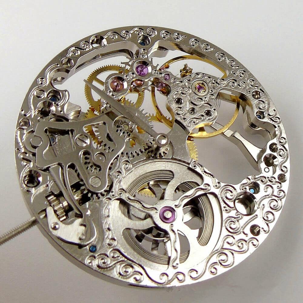 KJSHXYG 17 Jewels 27.4MM Mechanical Silver Skeleton Hand Winding Watch Movement for ETA 6498 DIY Part Watch