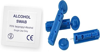 50 Alcohol Swabs with 50 Round Blood Lancet Alcohol Swabs for Injection Medical Use, Pre-Injection Skin Cleansing & First Aid Pack of 50