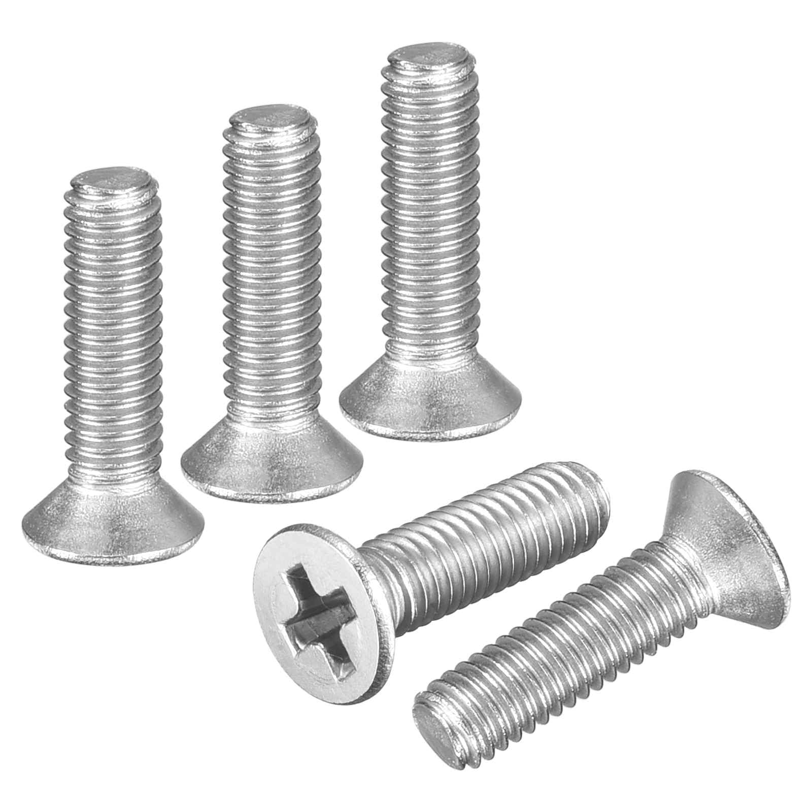 DTGN #10-32x1-3/8" Phillips Countersunk Machine Bolts - 25pcs - Good for Furniture and Machinery - 304 Stainless Steel Flat Head Machine Screws Bolts - Silver — image 1