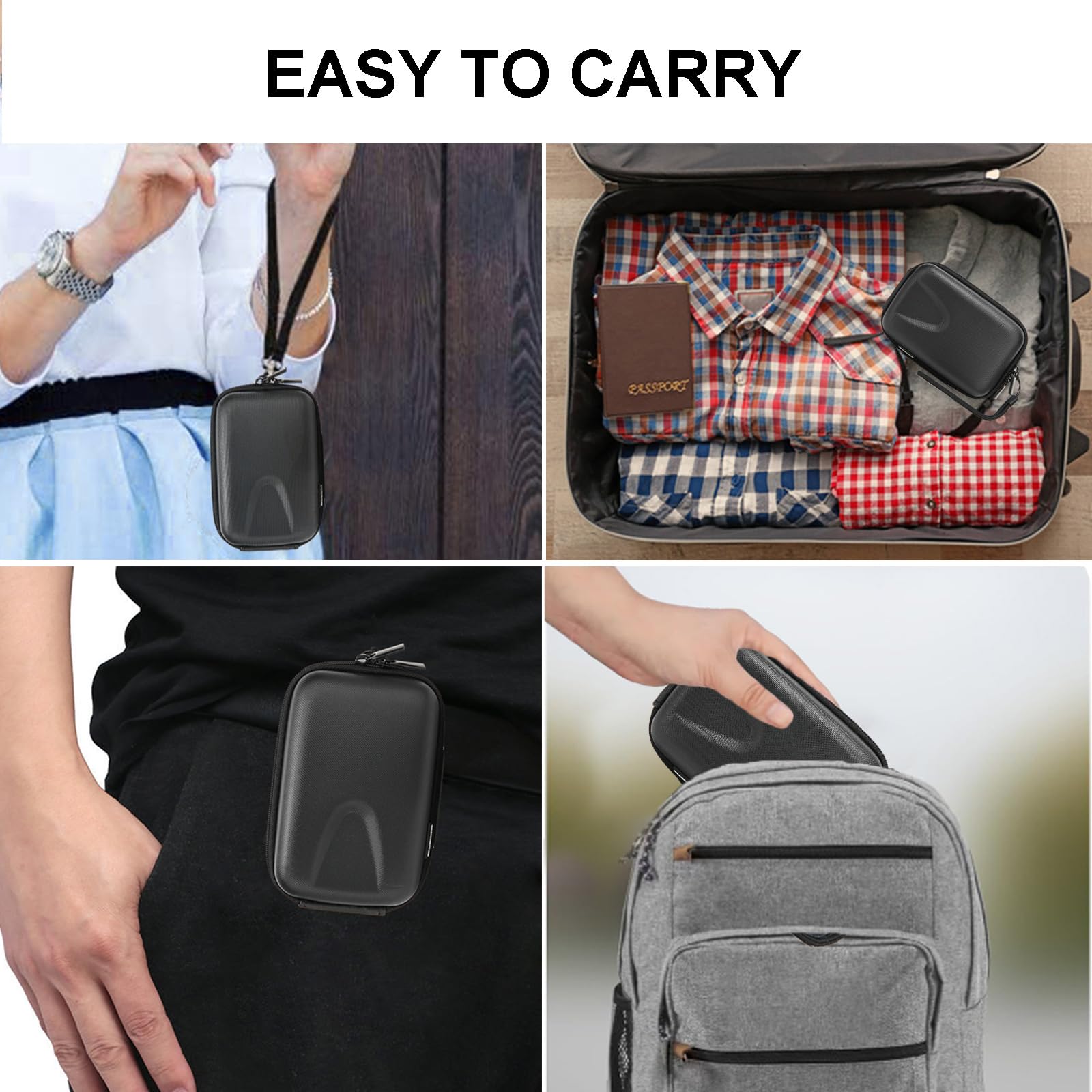 Funda para cámara digital, pequeña bolsa rígida para lente de cámara, impermeable, soporte de almacenamiento protector para RX100m3/m6 ZV1 Canon G7X2 G7X3