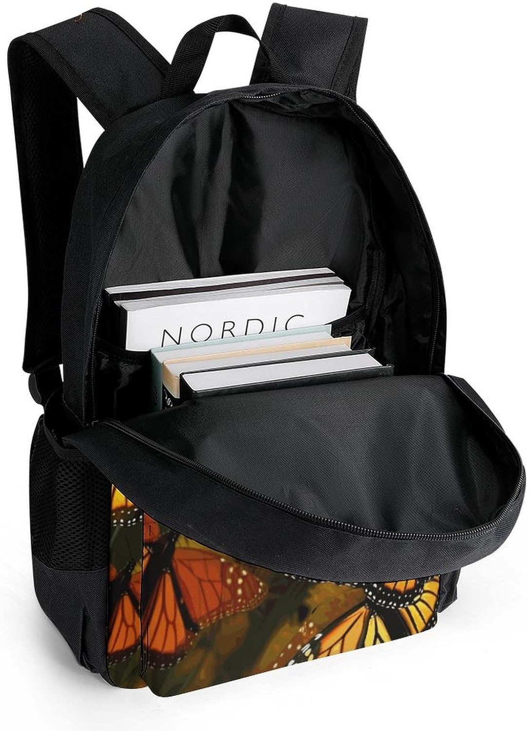 Portable Butterflies Backpack with Front & Side Pockets image 5