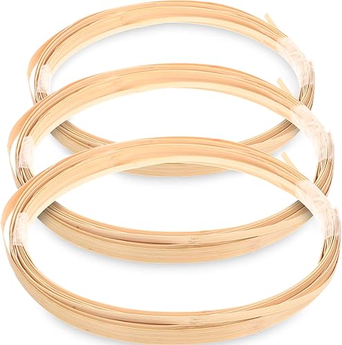 Miniatura 10 de Tiras de bambú 3 rollos de caña plana ancha fina caña de bambú natural palos bobina plana para cesta suministros de tejido de ratán correas de caña