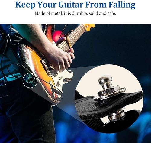 Miniatura 2 de Tbest Cerraduras de correa para guitarra, bloqueo de liberación rápida, 10 unidades por bolsa, correa de guitarra de metal, cerraduras y botones,