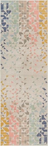 Miniatura 3 de Unique Loom Lotus Collection - Alfombra de área, diseño de ángel (2 pies x 6 pies 1 pulgada, multigris)