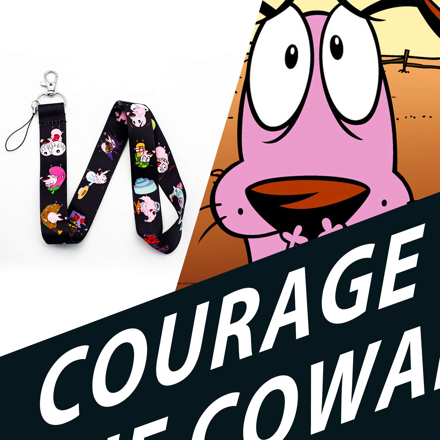 Courage The Cowardly Dog Lanyard Themed ID Holder Keychain Holder