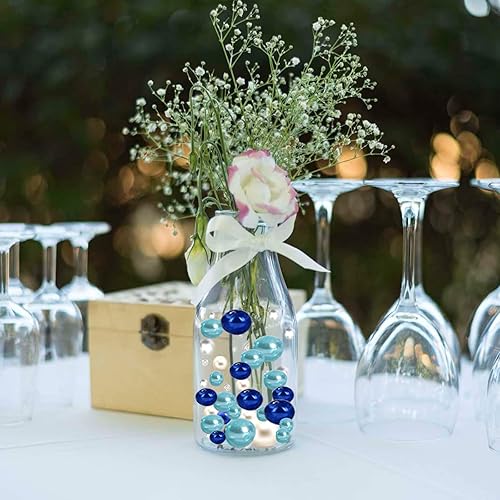 Miniatura 2 de YUXIYAN 200 perlas flotantes sin agujero y 6500 geles de agua transparentes, cuentas flotantes para jarrones, cuentas de perlas para centro de mesa,