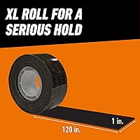 Vista 6 de Gorilla Cinta de montaje de doble cara de servicio pesado XL, 1 "x 120", negro (paquete de 1)