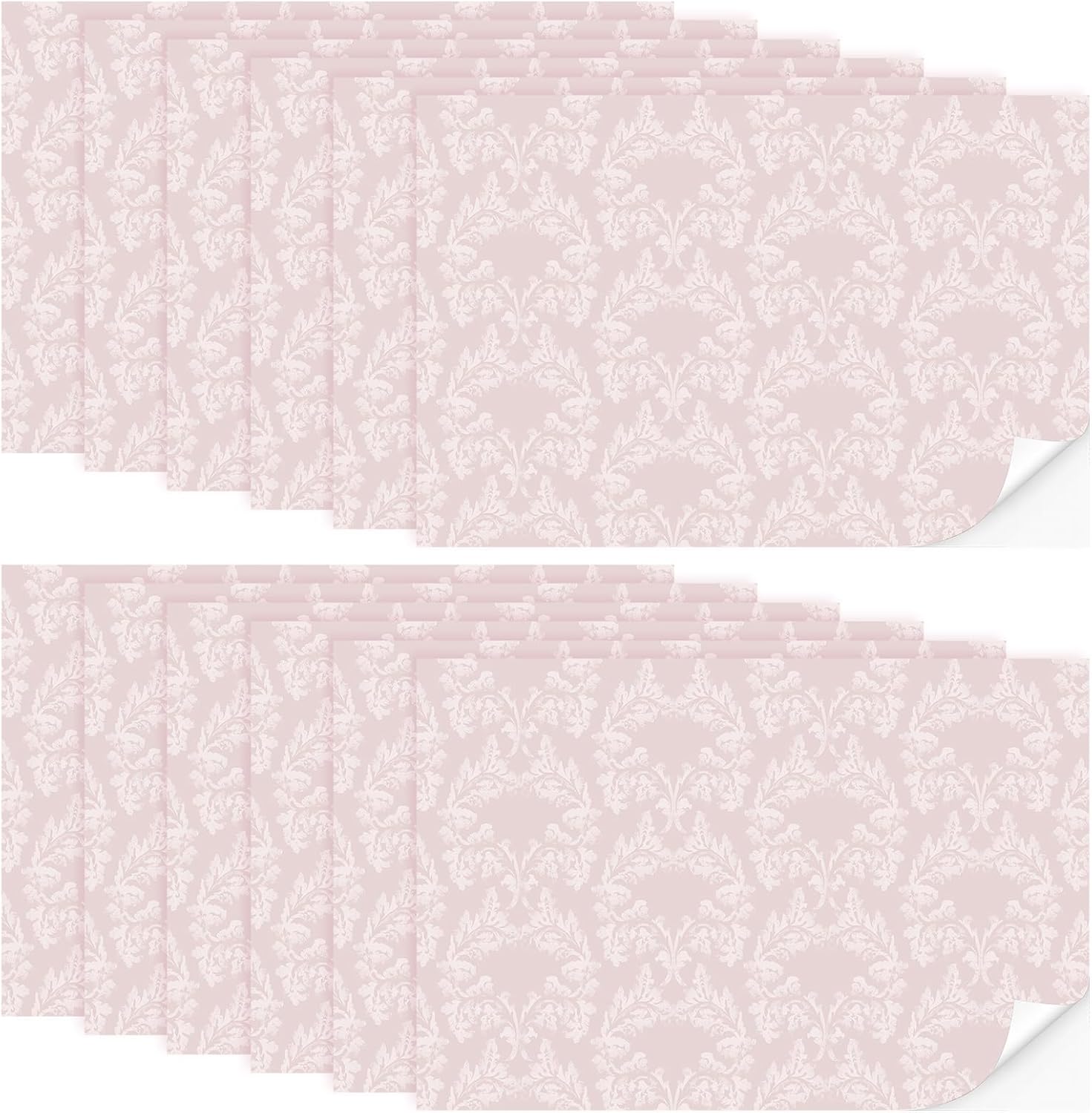 Flutesan 12 Pcs Miniature Dollhouse Wallpaper, Vintage Pink