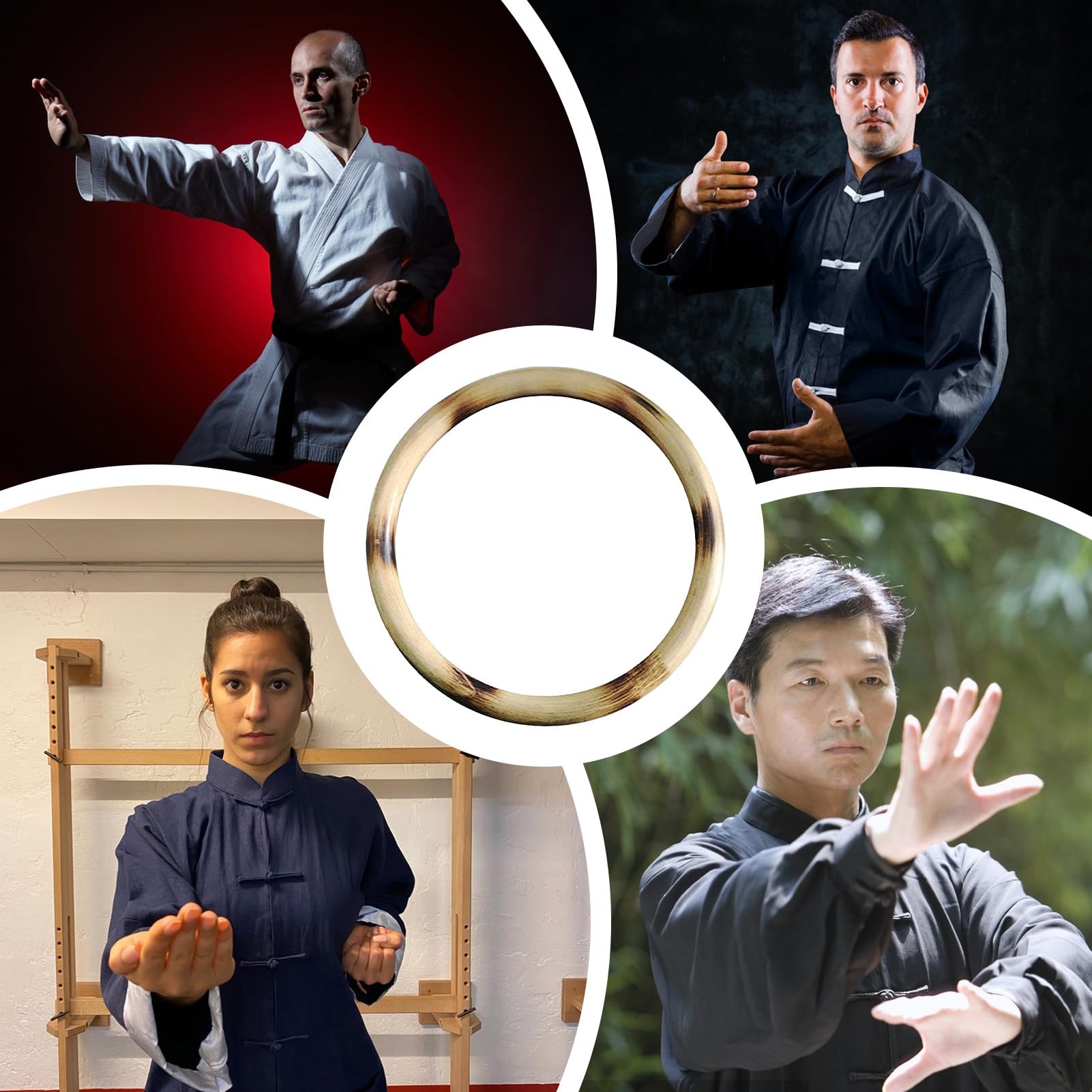 Anillo Wing Chun, entrenador de muñeca de ratán, dispositivo de ejercicio de fuerza, herramienta de artes marciales, equipo de kung fu, ideal para práctica de mujeres, entrenamiento de