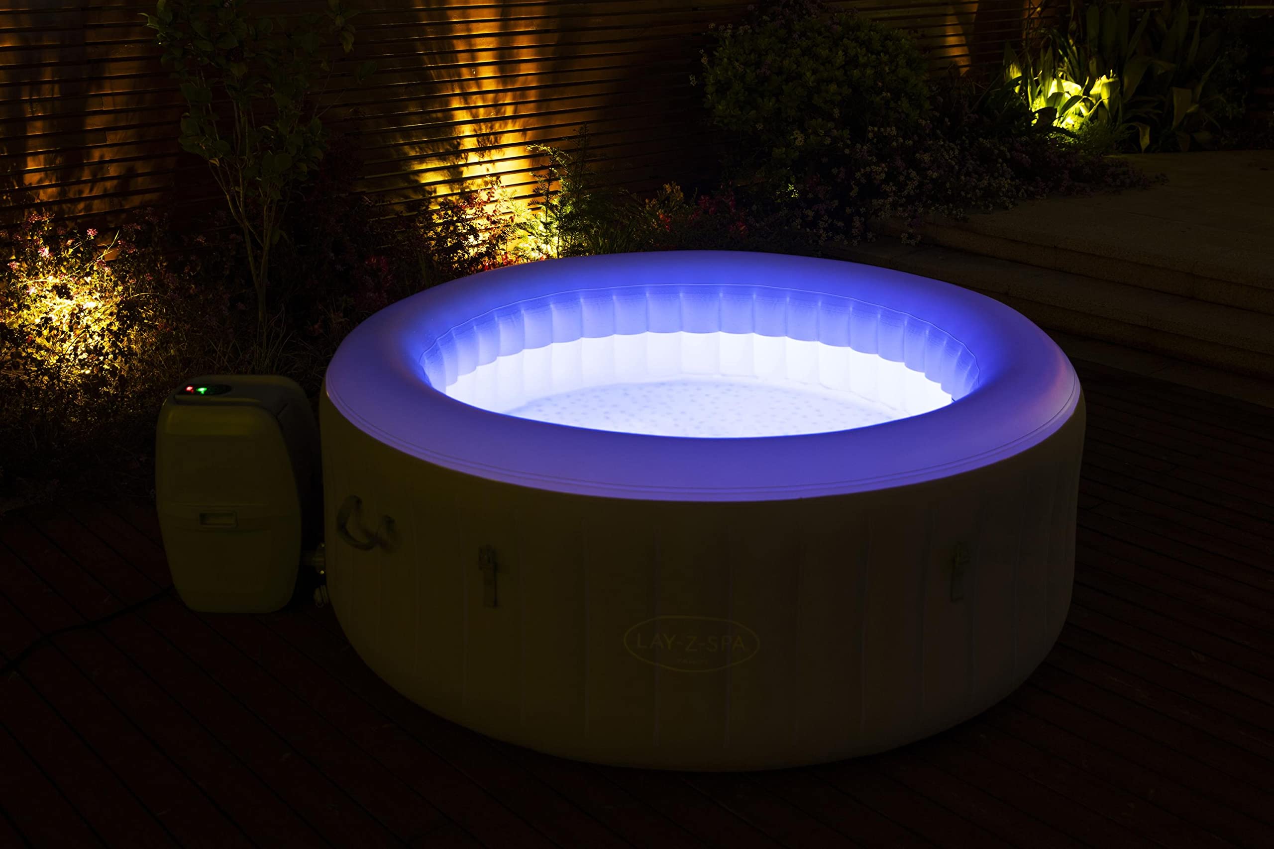 BESTWAY - SPA Hinchable Lay-Z-SPA Tahiti para 2-4 Personas Redondo 180x66 cm con Luces LED
