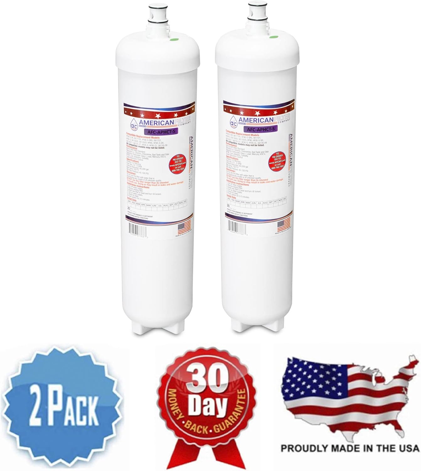 American Filter Company®, Water Filter, Model # AFC-APHCT-S, Compatible with 3M(R) HF95-CL Replacement Water Filter Cartridge 2 - Filters