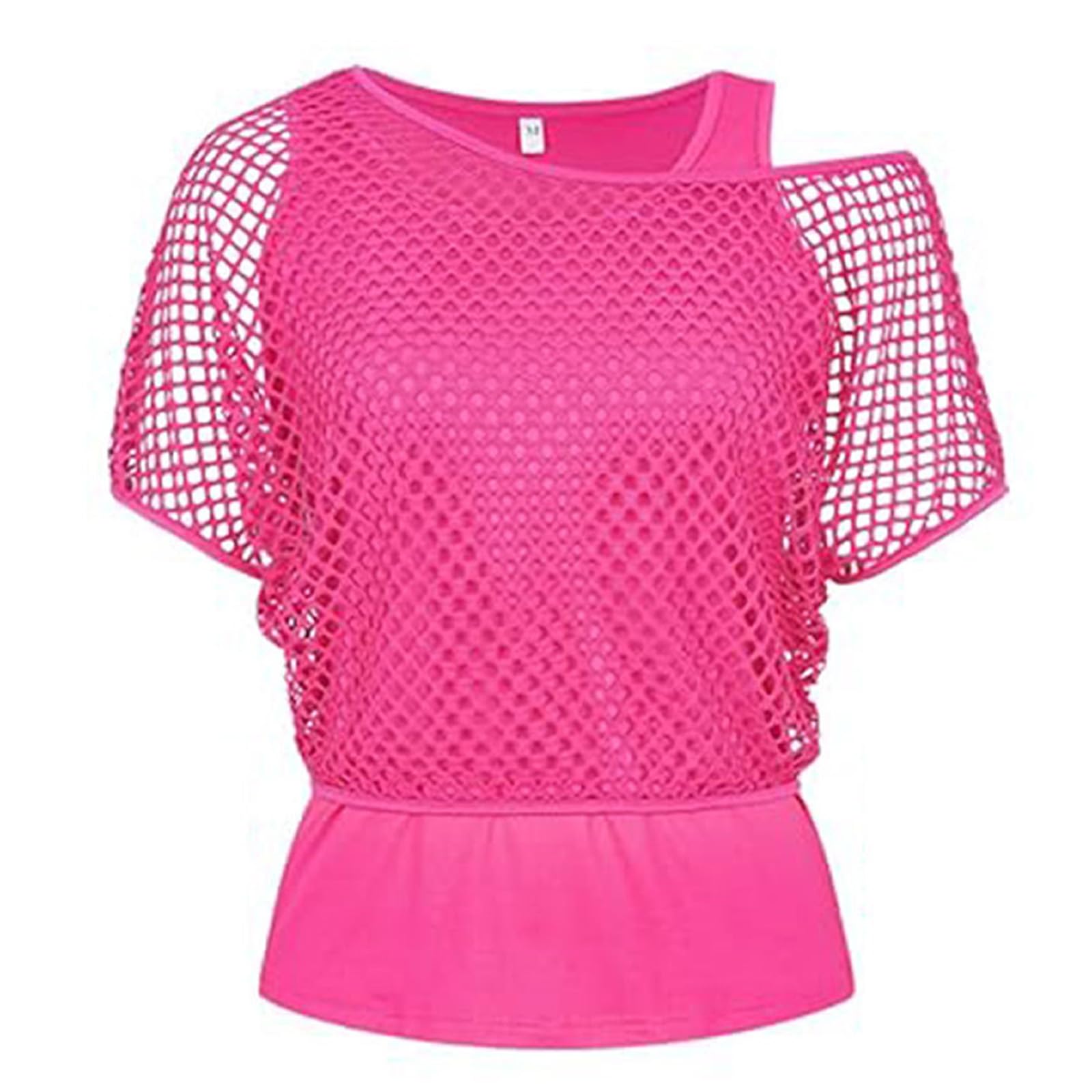 MUNSKT Women's Neon Outfit, 80s 90s Fishnet T-Shirt Sleeveless Top with Gloves Leg Warmers - Image 3