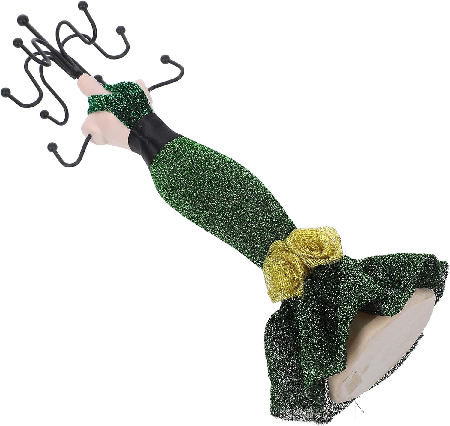 Jewelry Display Stand Mannequin Pendant Necklace Holder Earring Hooks Colorful Emerald Regal Model for Home Decor