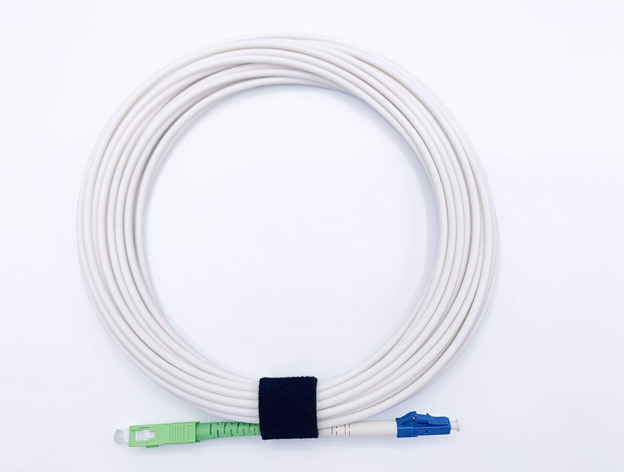 Elfcam® - Kabel światłowodowy SC/APC do LC/UPC jednoomodowy, prosty podwiązka optyczna LSZH, biały (5M)