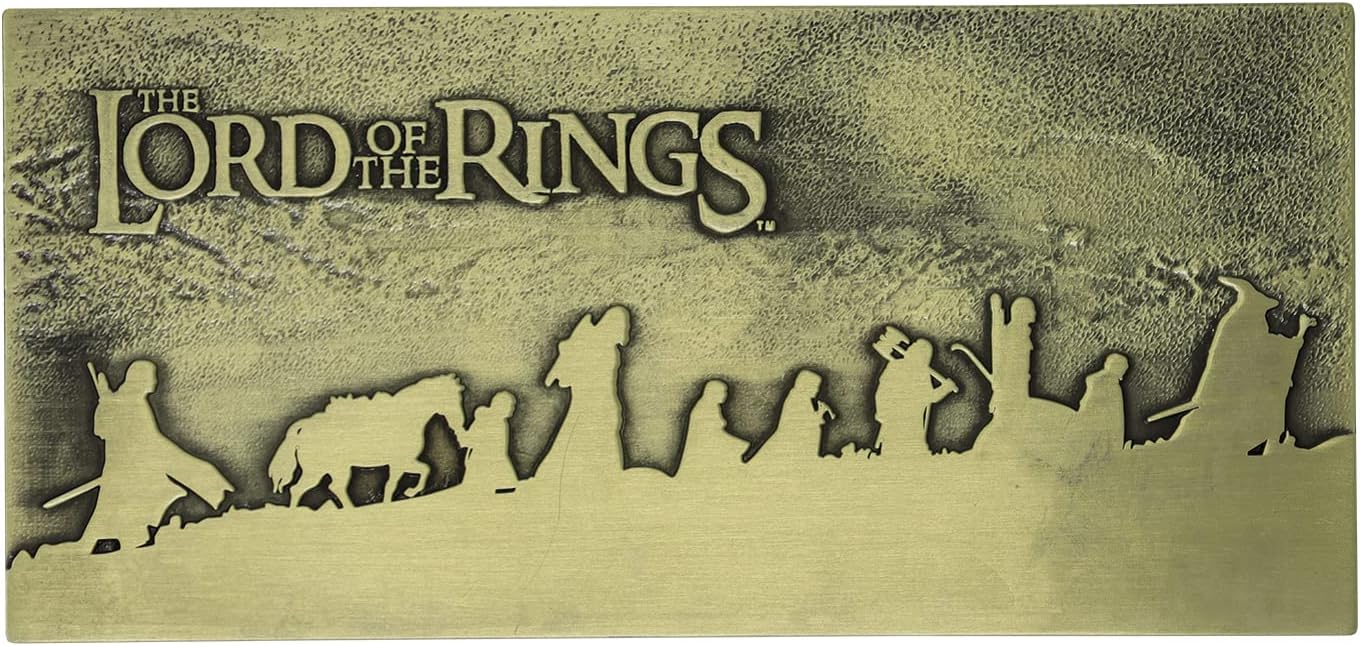 The Lord of the Rings Limited Edition Fellowship Plaque – Antique Finish Metal Collectible with Display Stand – Individually Numbered – Only 5000 Worldwide