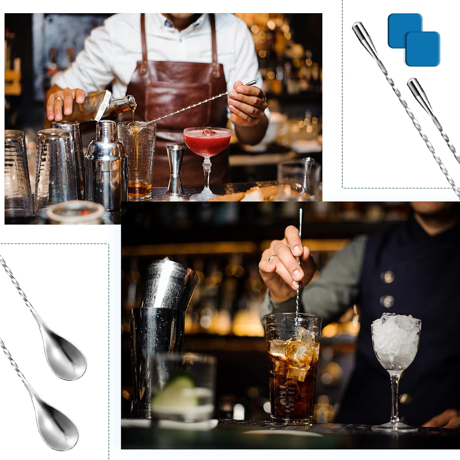 Wooden Cotail Drinks Muddler Bar Muddler and 12 Inches Bar Spoon