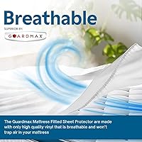 Vista 5 de Guardmax Protector de colchón de vinilo de calibre pesado para cuna - Protector de colchón impermeable y a prueba de polvo con bolsillos elásticos