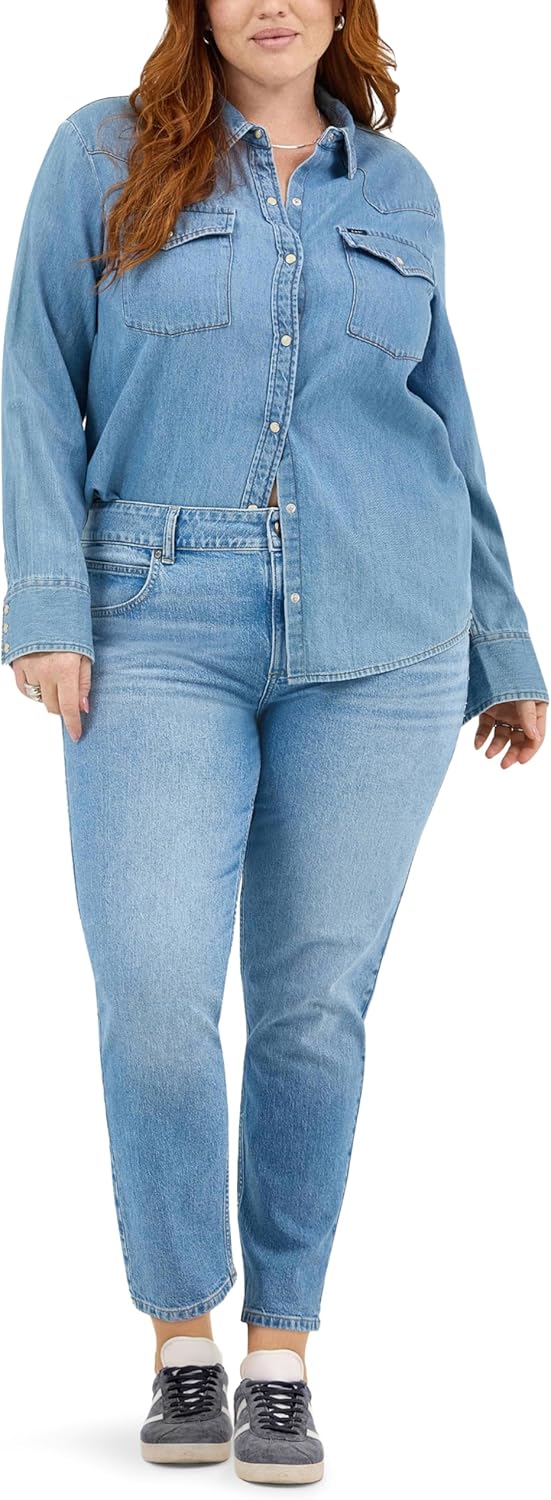 Lee Womens Plus Size Legendary 26" Straight Crop Jean - Image 4