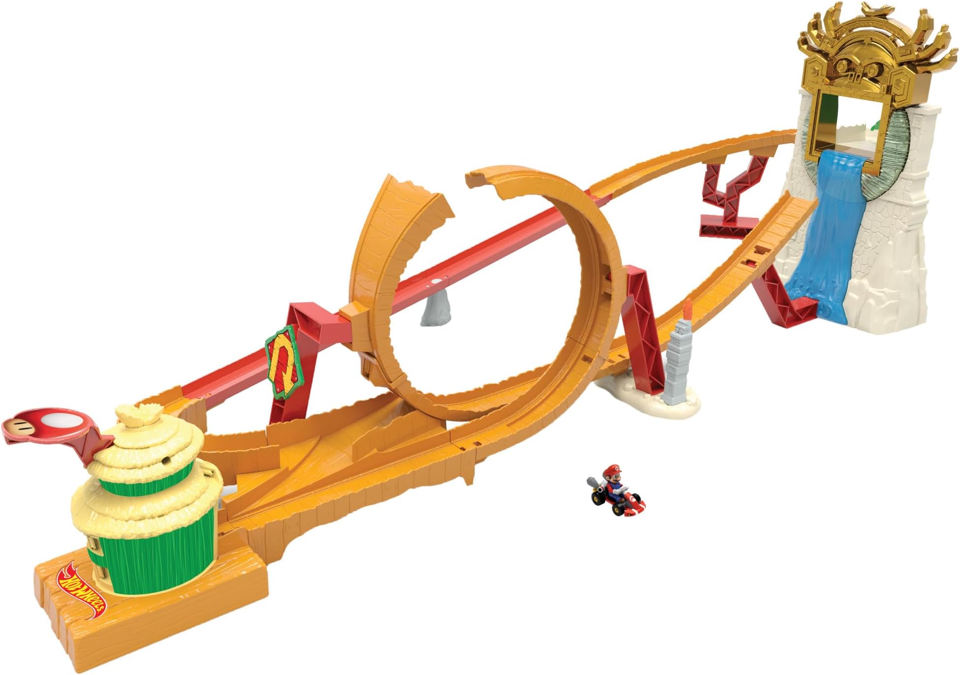 The Super Mario Bros. Movie Track Set, Jungle Kingdom Raceway Playset with Mario Die-Cast Toy Car Inspired by the Film, HMK49