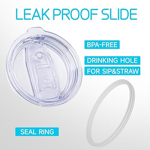 Miniatura 3 de Tapas de vaso de 20 onzas, 2 tapas de repuesto compatibles con YETI de acero inoxidable de 20 onzas, taza de café, tapas a prueba de derrames, se