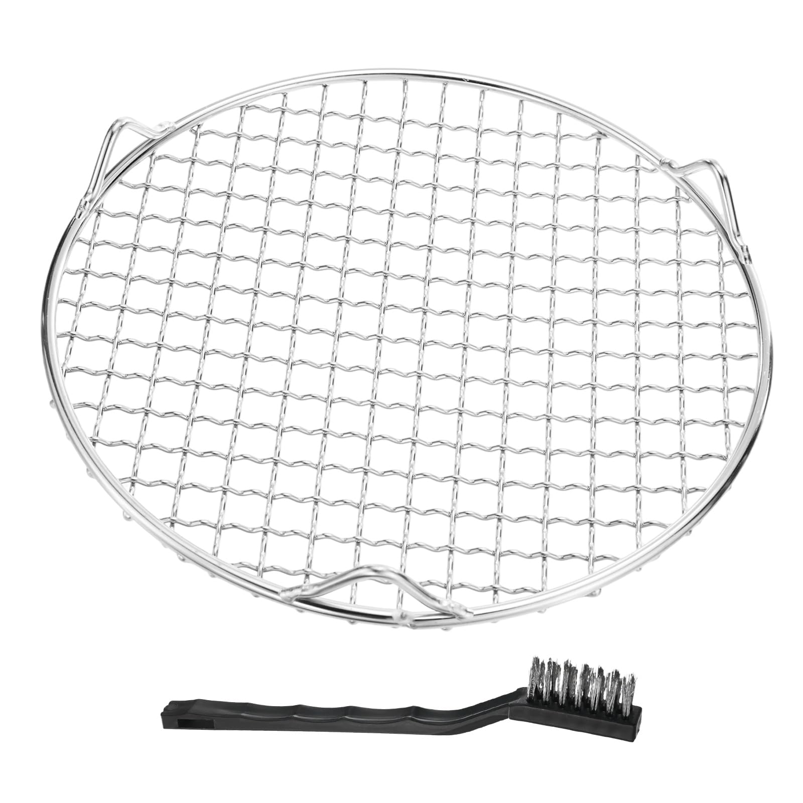 M METERXITY 1 Pack Wire Cooling Racks for Baking with Legs, Round Stainless Steel Cooling Racks for Cooking Baking Steaming BBQ, Dishwasher Safe [8.66'' x 2.6'', Free Cleaning Brush]