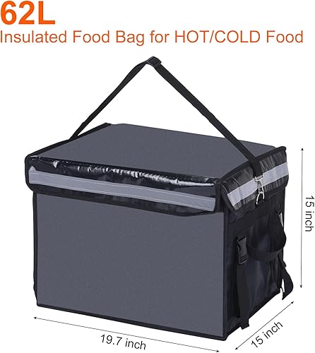 Miniatura 2 de PATIKIL Bolsa aislada para pizza XXXL, bolsa térmica de 19.7 x 15 x 15 pulgadas con divisor, bolsa térmica de catering para alimentos