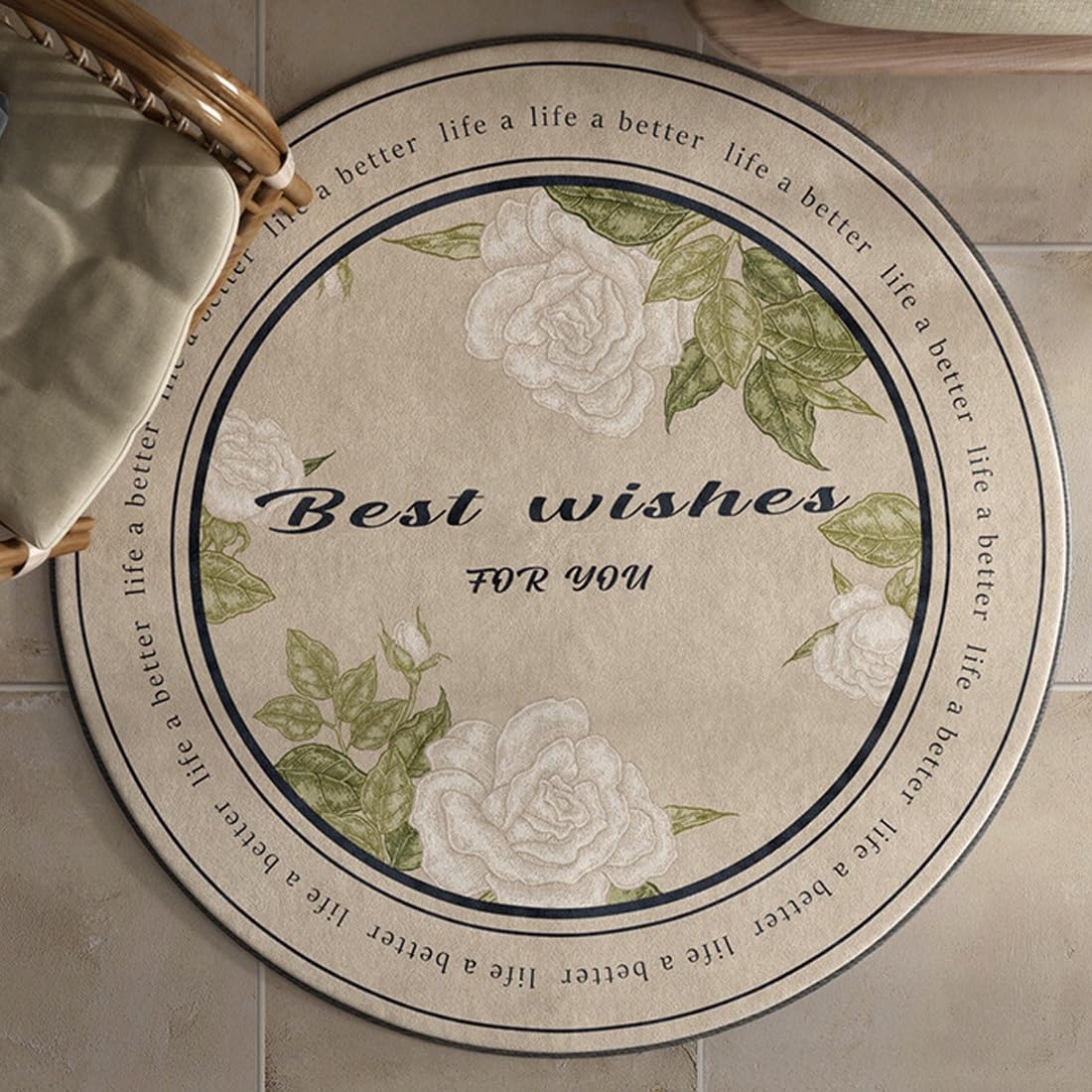 Tapis floral vintage rond pour salon chaleureux et déco de chambre