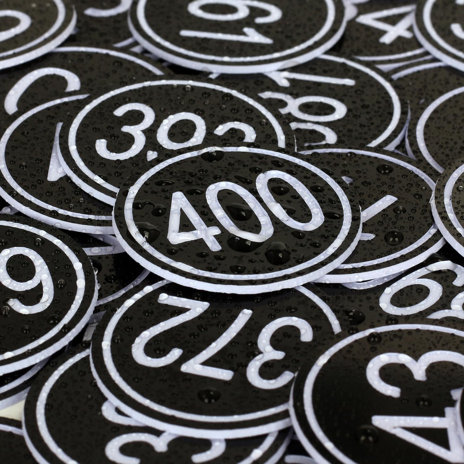 35mm ABS Plastic Round Table Numbers, Locker Cabinet Numbers Signage Tags Labels - Black 1 to 300