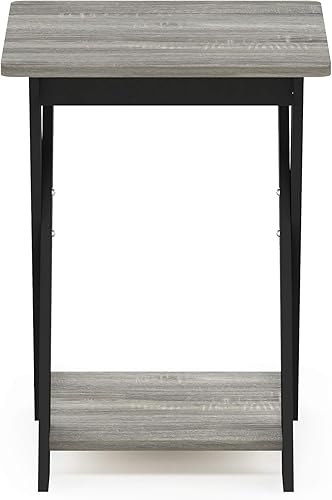 Miniatura 20 de FURINNO Mesa auxiliar moderna y sencilla, paquete de 1 sin bandeja, color espresso Espresso,Roble Francés/Negro,Roble