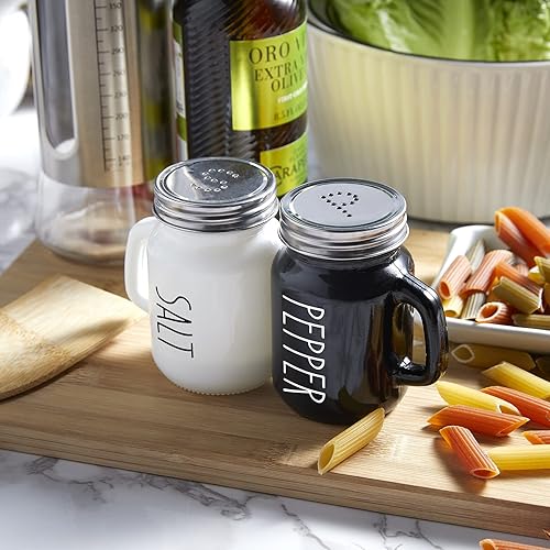Miniatura 7 de Salt and Pepper Shakers Set, ZOSUJO 4 oz Cute Salt Pepper Shaker, Kitchen Decor for Home Restaurants Wedding, Glass Black White Shaker Sets with