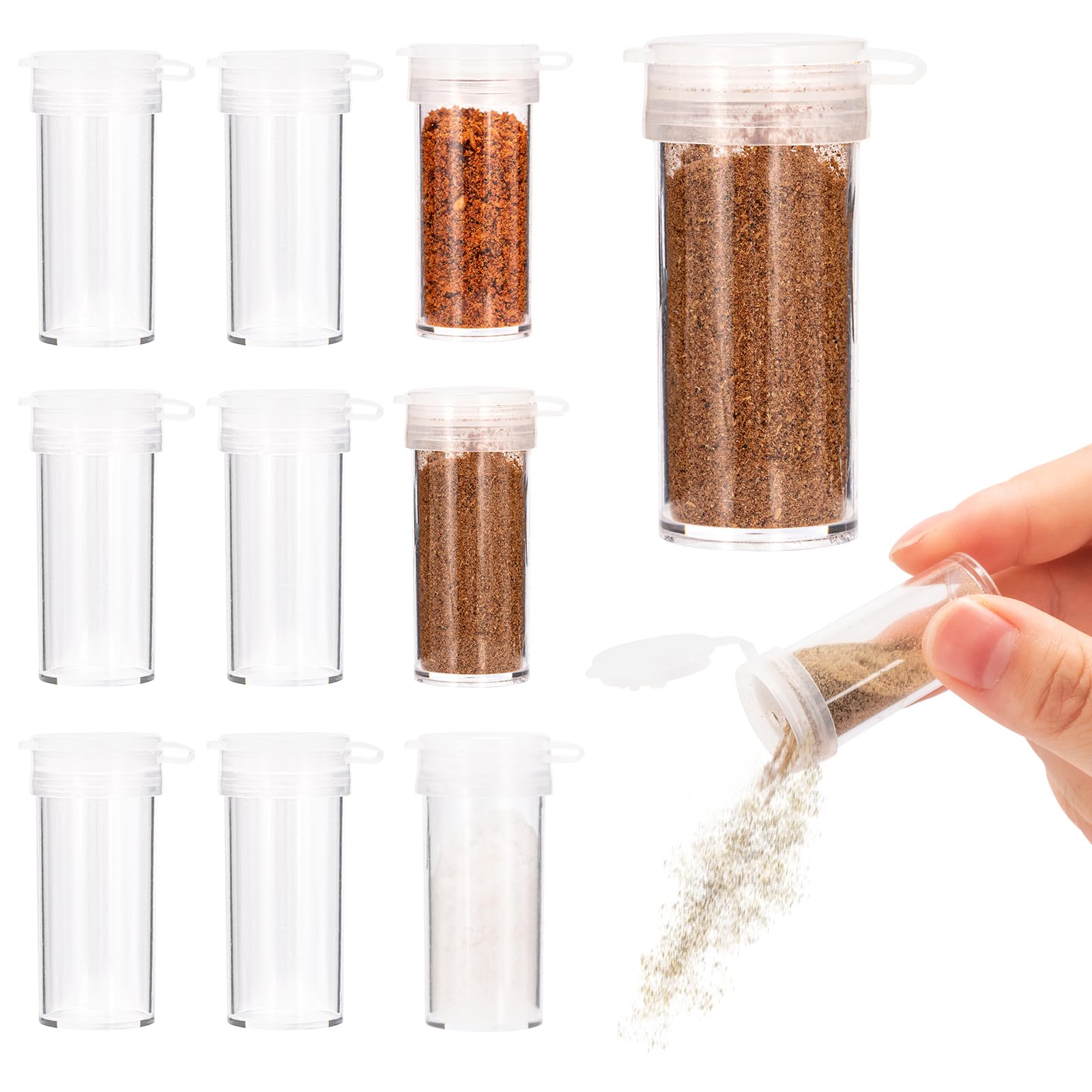 6 Mini Salzstreuer 6g - Transparente Gewürzstreuer Für Unterwegs & Camping