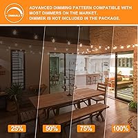 Vista 5 de Achin - Cadena de luces para exteriores de 100 pies G40 Globo de patio, luces LED impermeables al aire libre con 50+2 bombillas LED irrompibles