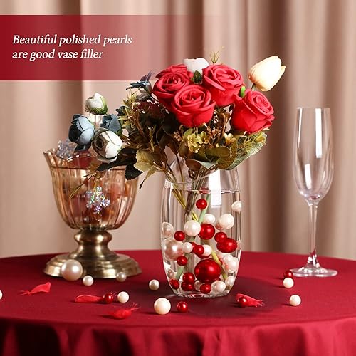 Miniatura 9 de Hicarer 120 piezas de perlas para relleno de jarrón, jarrón de perlas para centros de mesa de perlas para soporte de cepillo, cuentas redondas de