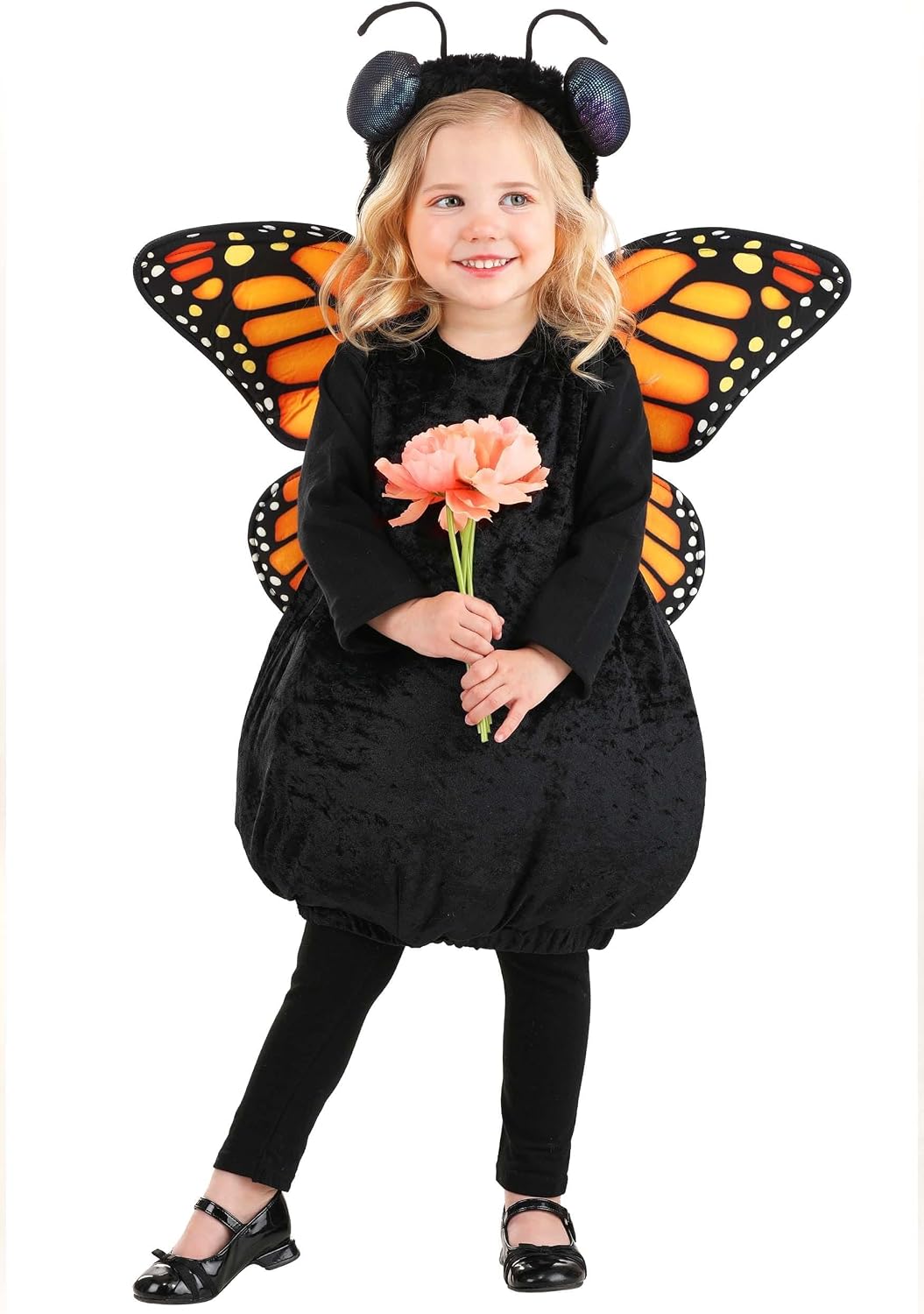 Butterfly Halloween Costume For Kids | Soft 100% Polyester Velour Fabric, Sleeveless Tunic With Back Zipper