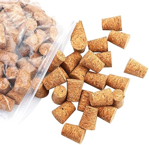 Miniatura 5 de 100 tapones de corcho cónicos #7, tapones de corcho de vino en blanco de primera calidad, tapones de repuesto de corchos, 0.8 x 0.6 x 1 pulgada