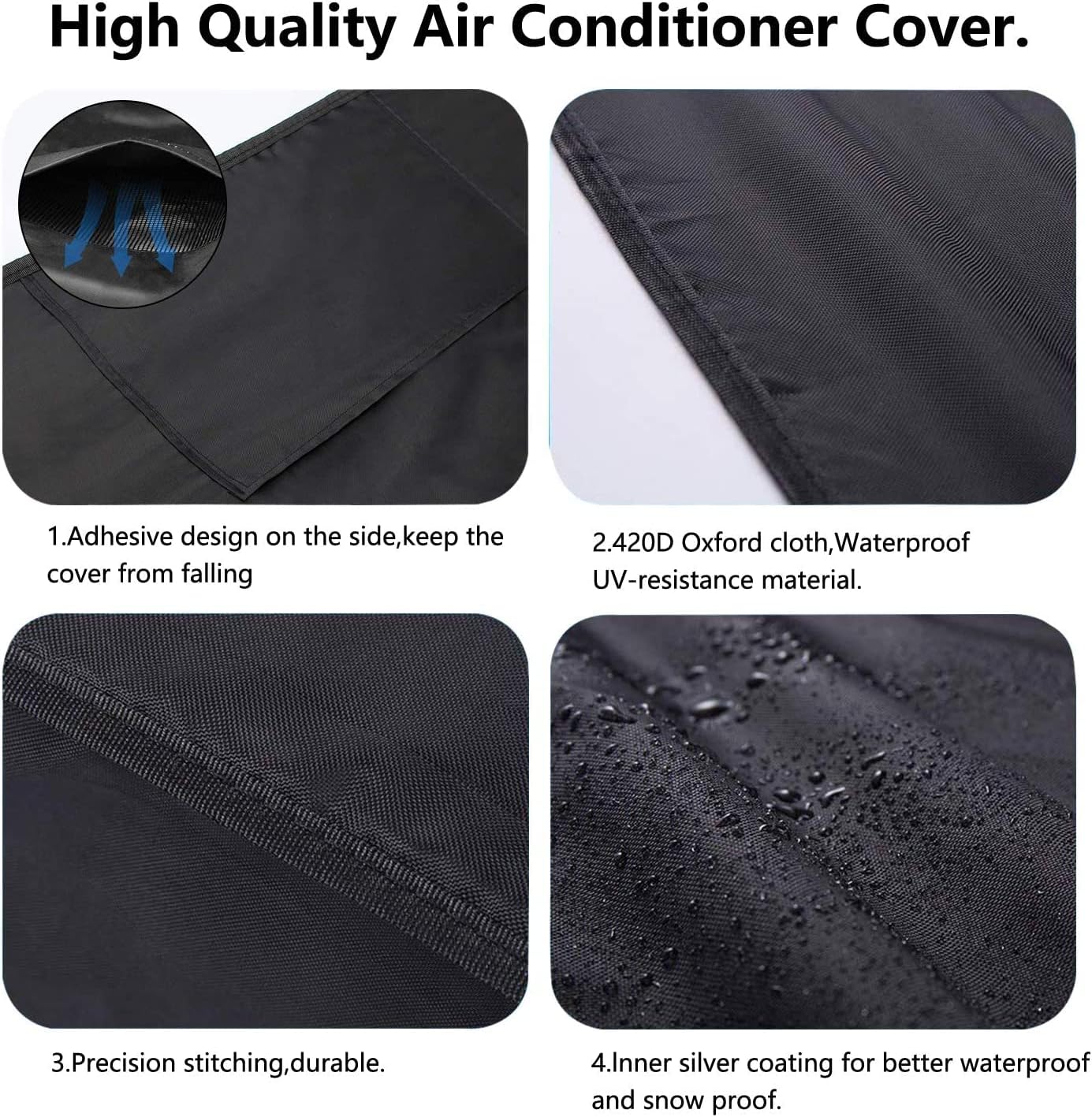 Aozzy Central Air Conditioner Covers for Outside Units Heavy Duty Ac Cover for Outdoor Unit Square Winter Withstand The Rain and Snow, Or Nuts Fit Up to 24x24x22 inchs