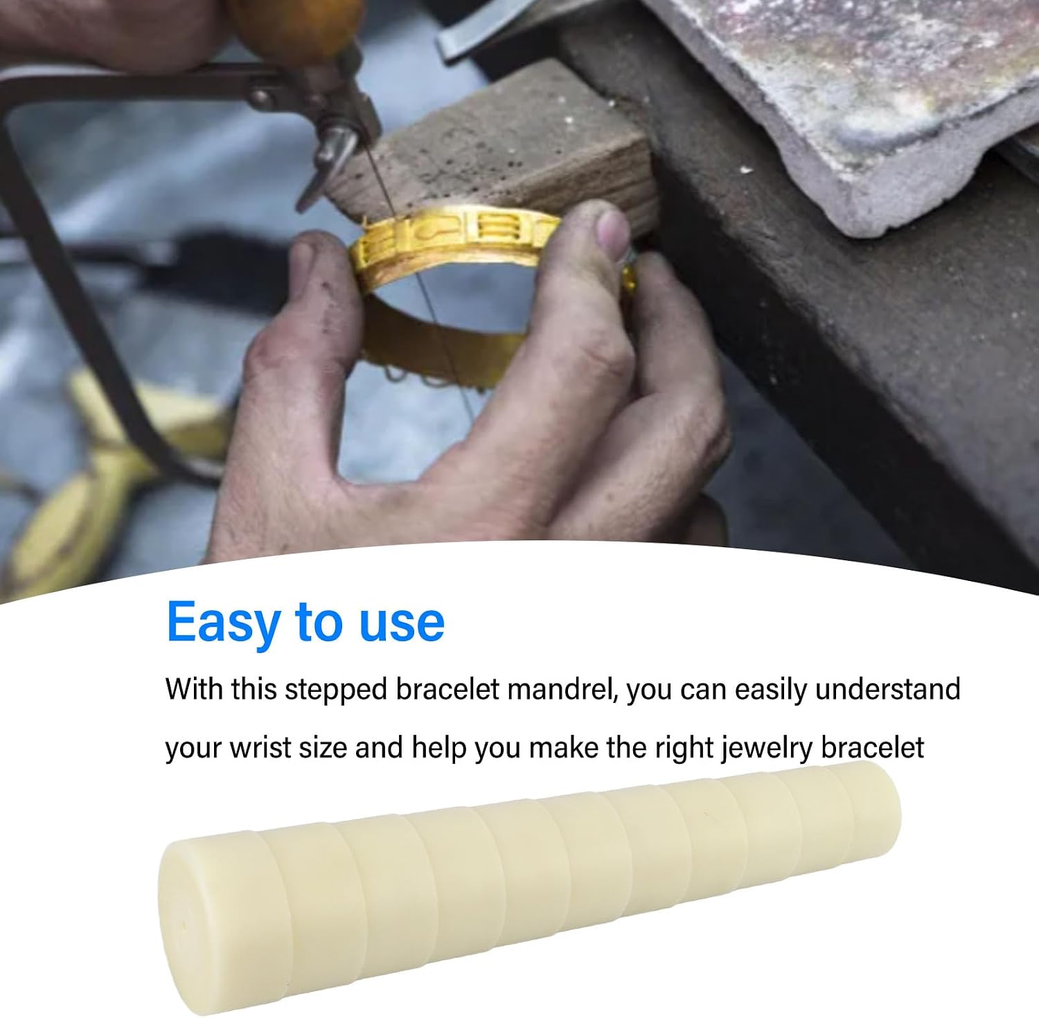 Adjustable Bracelet Mandrel, Plastic Nylon Round Step Bangle Sizer Tool for Jewelry Making, Versatile, 46mm to 66mm Diameter