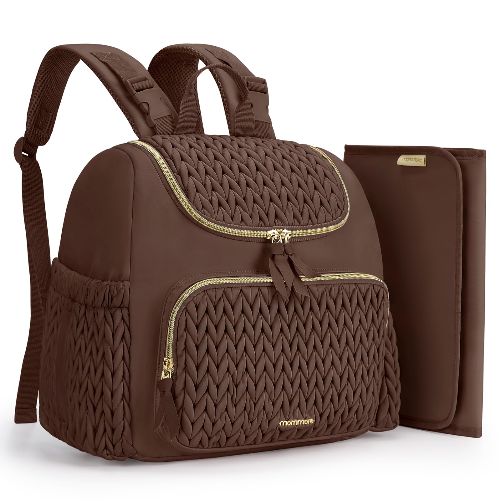 mommore Diaper Bag Backpack, Stylish Mini Baby Bag with Changing Pad