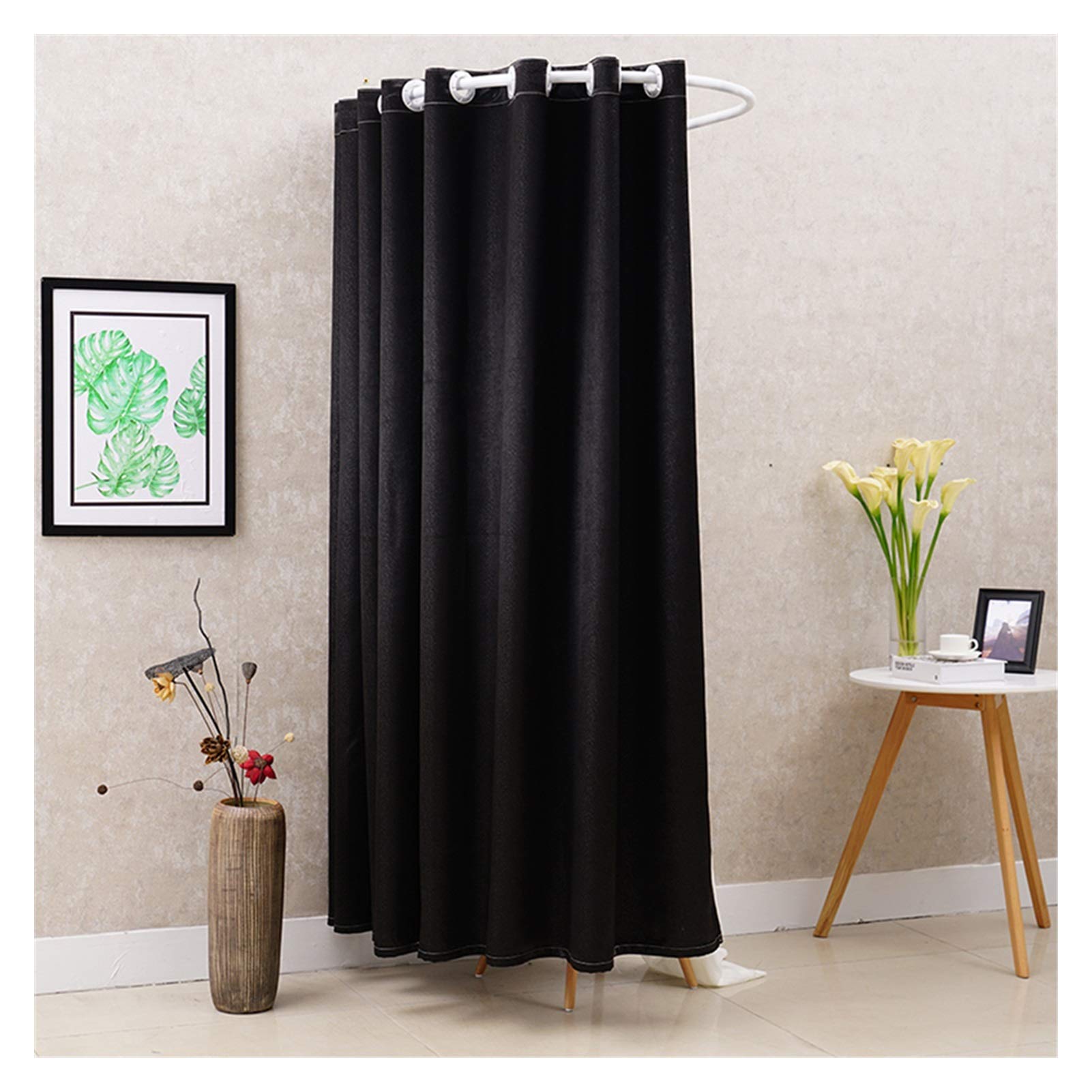 Paravent de confidentialite portable noir grand espace pour vestiaire bureau