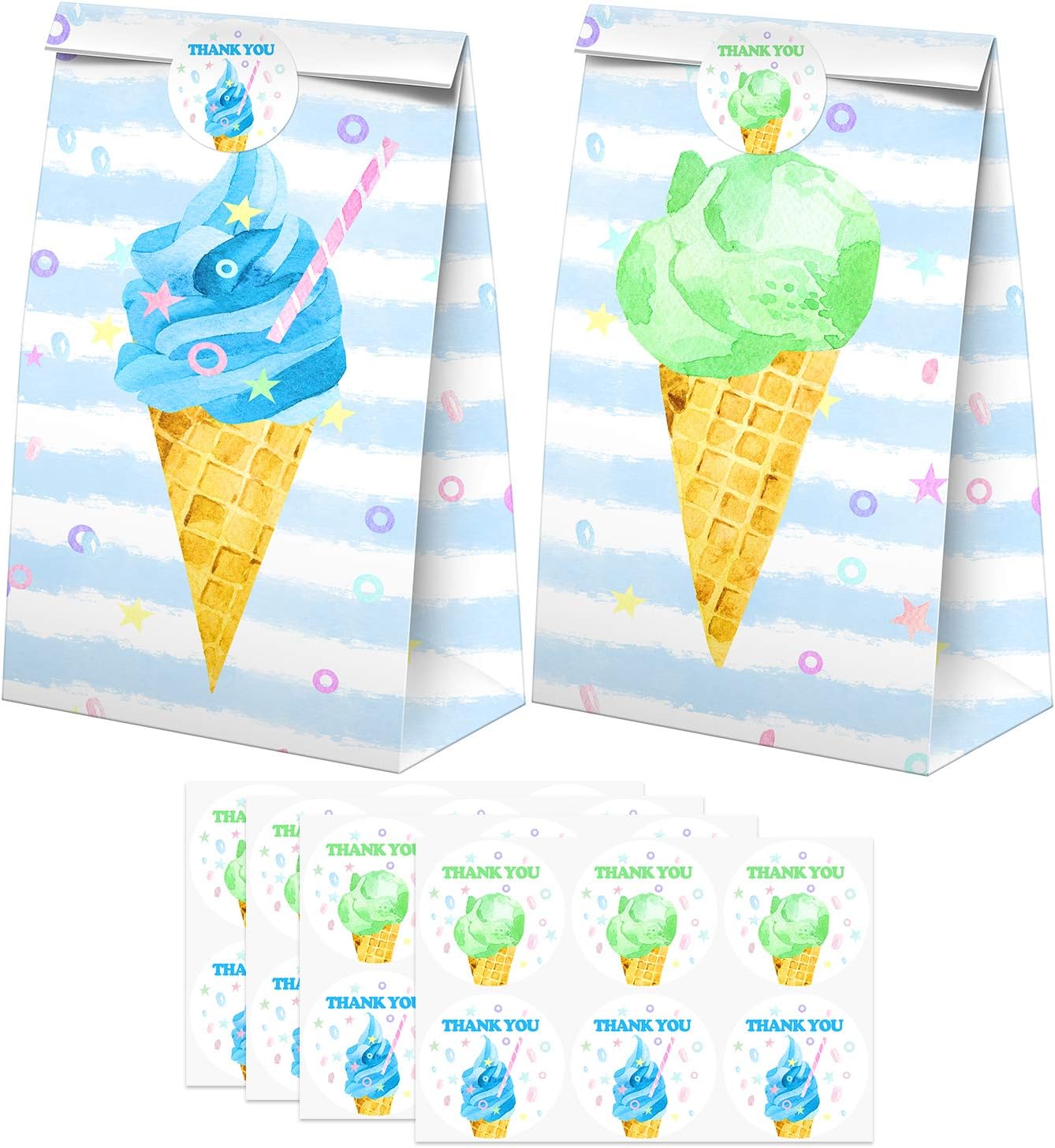 Ice Cream Goodie Bags24 Pcs Ice Cream Party Favors Candy