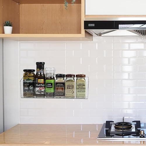 Miniatura 7 de Contenedores organizadores para montar en la pared, estante de especias para colgar en la pared, organizador adhesivo para refrigerador para baño,