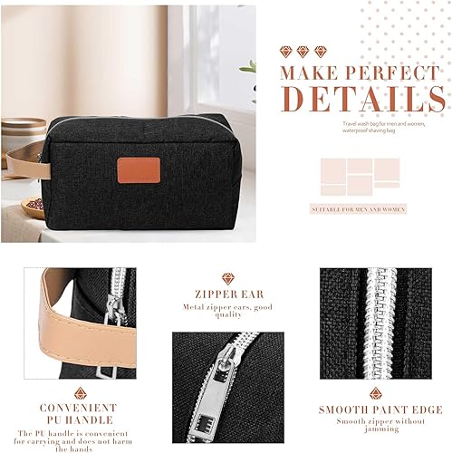 Miniatura 3 de Paterr Neceser de 8 piezas para hombre, bolsa de aseo colgante de viaje, bolsa de afeitado resistente al agua, bolsas de almacenamiento portátiles,