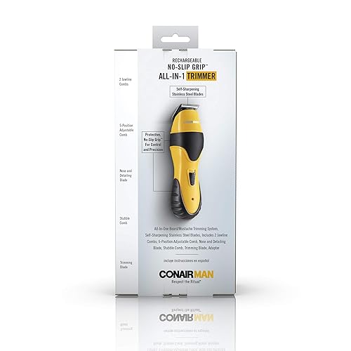 Miniatura 6 de Conair MAN - Cortadora de barba todo en uno para hombre, para cara, nariz y oído, kit de aseo de 6 piezas, inalámbricorecargable