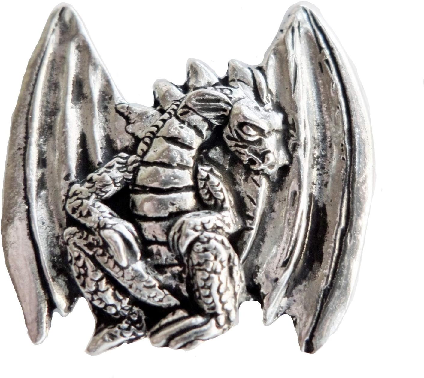 Young Baby Dragon Pin Badge Hand Made in Cornwall, England in Solid Pewter