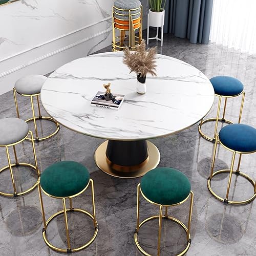 Miniatura 2 de Taburetes de bar de terciopelo de 18 pulgadas de alto, taburetes de bar sin espalda, taburetes de tocador, sillas redondas apilables, juego de 4,