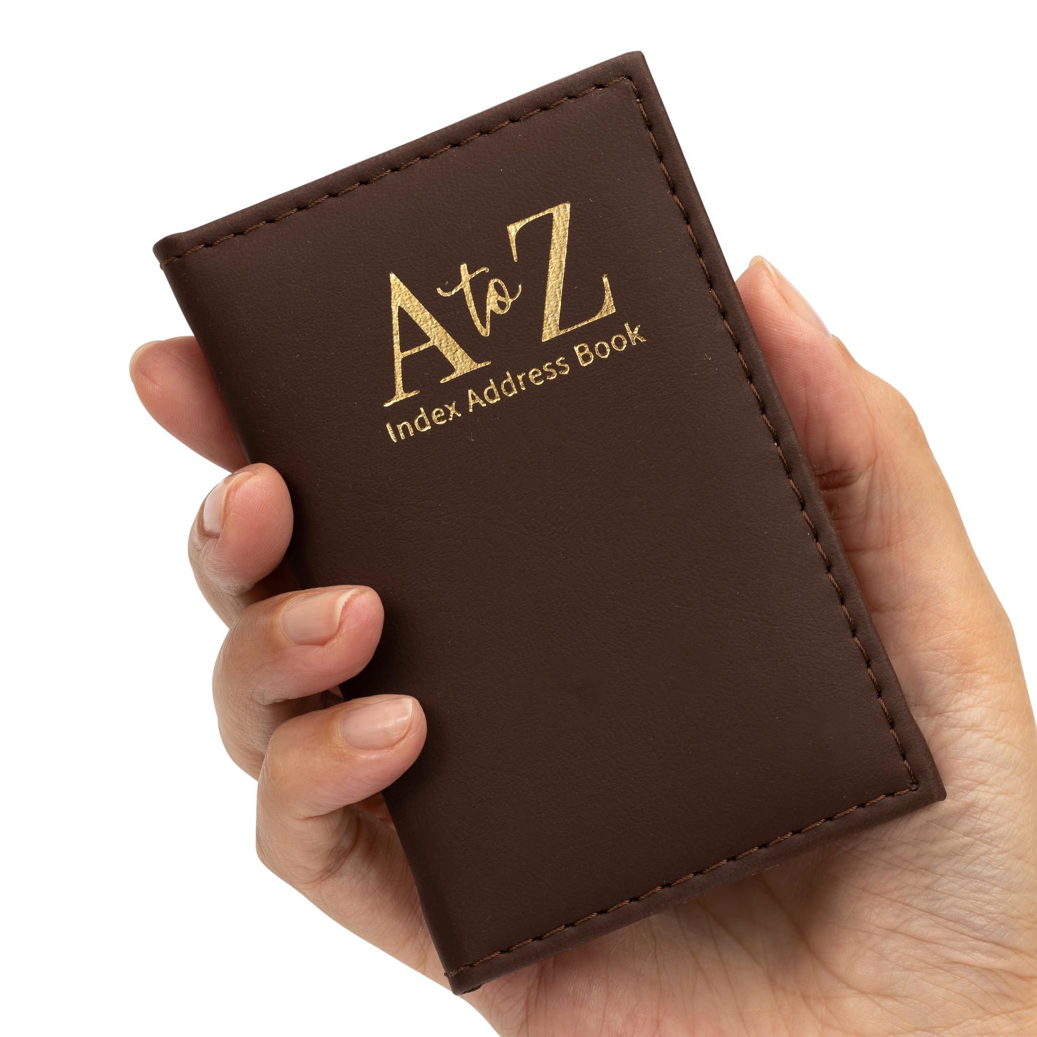 Evelay Carnet d'adresses similicuir exécutive rembourrée A-Z Marron