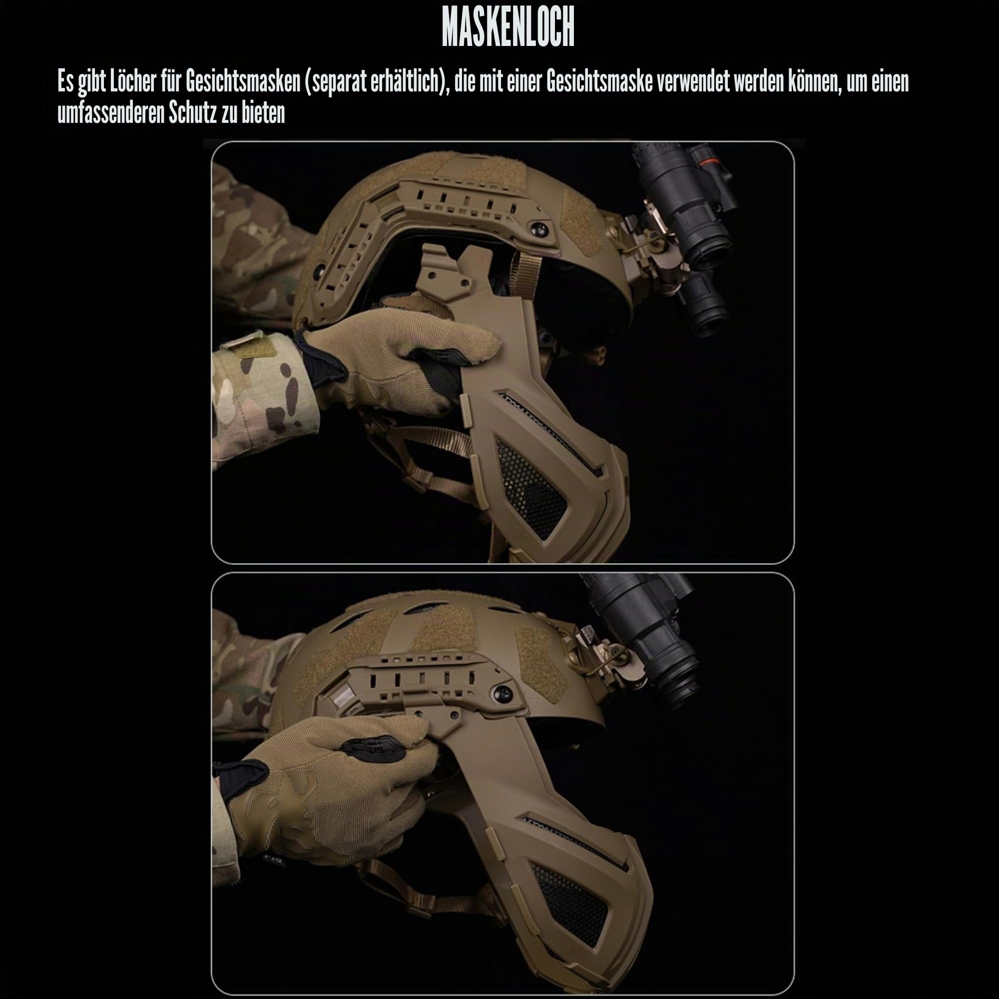 taktischer Fast SF High Cut Helm Sandgestrahlte Version Kopfhörergurtschlitze Reservemasken-Verbindungslöcher Airsoft CS-Spielhelme